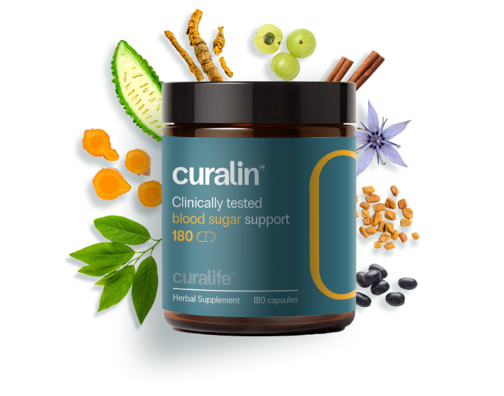 curalin bottle with ingredients