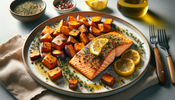 Baked Salmon and Sweet Potatoes