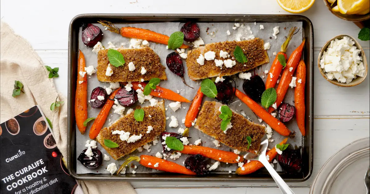 Lemon-Pepper Crusted Fish & Veggie Tray Bake