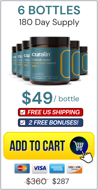 An image of six bottles of CurLife Curalin Blood Sugar Support.