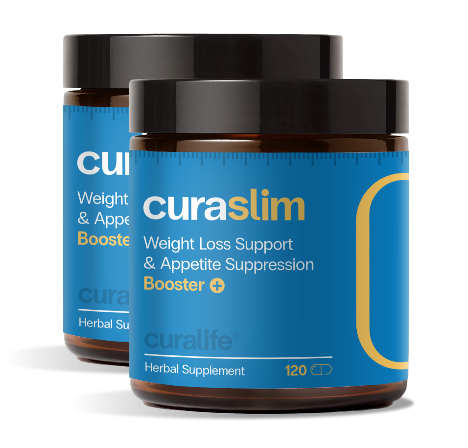 A bottle of CuraLife Curaslim Weight Loss Support