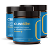 A bottle of Curaslim weight loss support pills