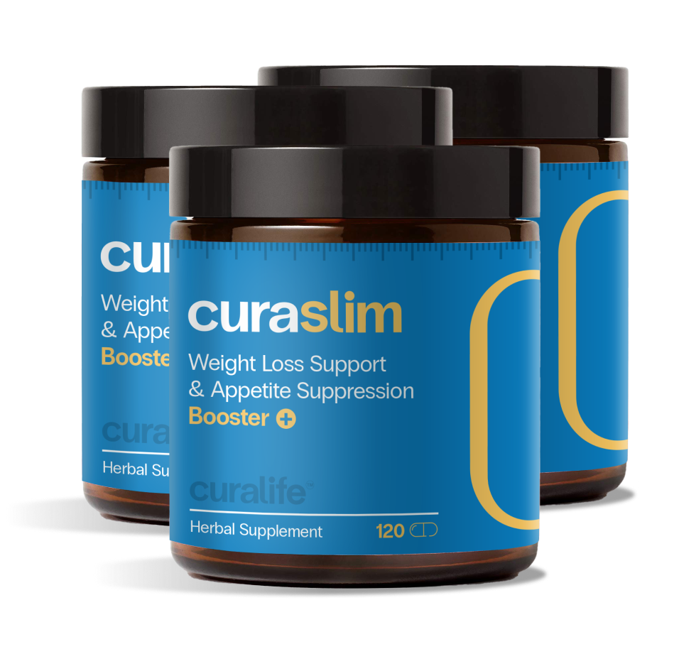 Three bottles of CuraLife Curaslim Weight Loss Support